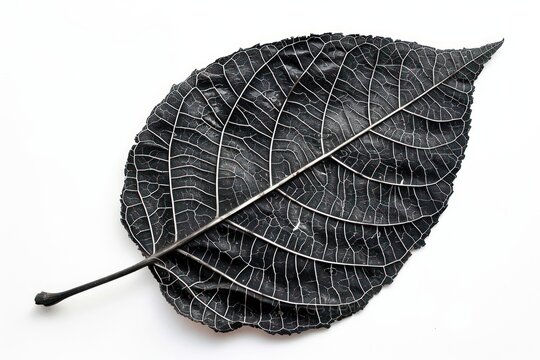 Detailed black leaf skeleton