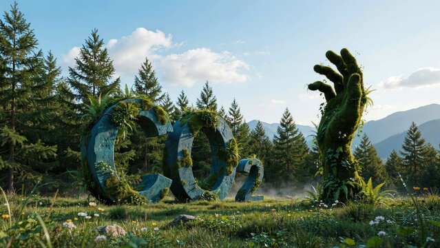 Q2 Sustainability Concept in Lush Mountain Forest Landscape