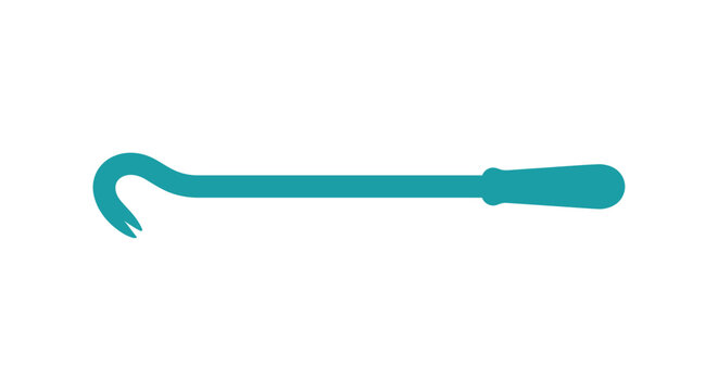 Turquoise Crowbar Silhouette On White Background pry