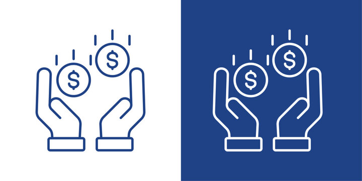 Financial Freedom Blue And White Icon Style Collection