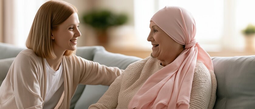 Mother and Daughter Supporting Cancer Recovery