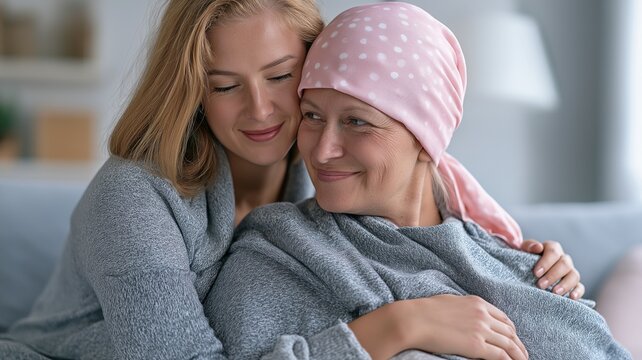 Mother and Daughter Supporting Cancer Recovery