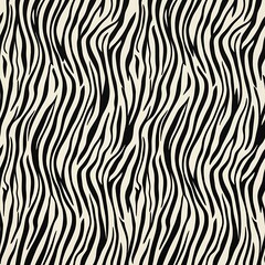 Seamless zebra print pattern, black and white animal skin texture background © RUMA