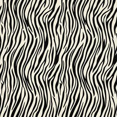 Seamless zebra print pattern, black and white animal skin texture background © RUMA