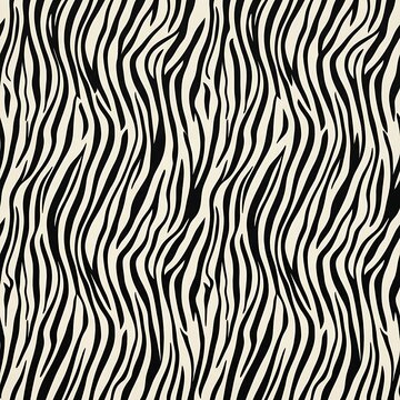 Seamless zebra print pattern, black and white animal skin texture background