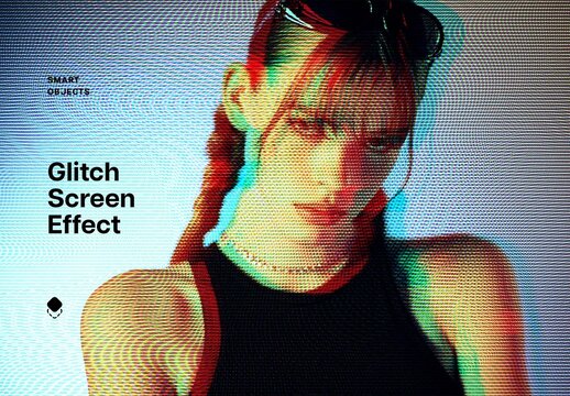 Glitch Screen Photo Effect For Poster And Social Media Design