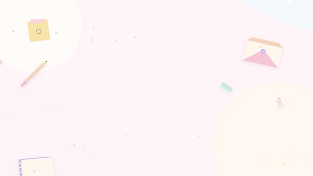 Soft Pastel Pink And Lavender Aesthetic Scrapbook Background Featuring Minimalist Stationery Elements And Cute Delicate Decorative Writing Accessories