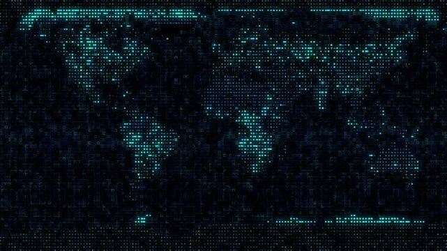 Blue map digital particle data flow texture loop 4k