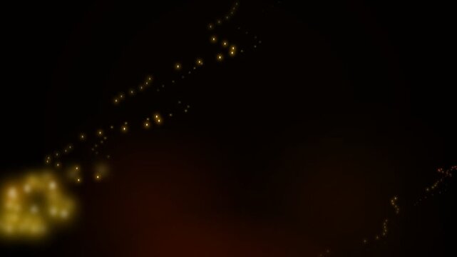 Stunning golden dust particles swirling dynamically across a dark night atmosphere creating a magical glowing trajectory that enhances any festive holiday design project with warmth and wonder