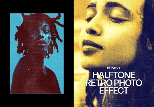 Vertical Retro Halftone Effect For Poster And Print Design