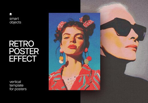 Vertical Retro Photo Effect For Poster And Print Design
