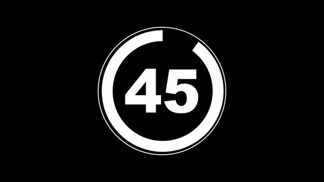Circle countdown timer 50 seconds animation from 50 to 0 seconds, 50 Seconds countdown timer, Countdown timer, circle countdown animation for special deal Promotions. 4K alpha channel