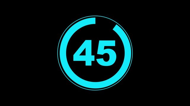 Circle countdown timer 50 seconds animation from 50 to 0 seconds, 50 Seconds countdown timer, Countdown timer, circle countdown animation for special deal Promotions. 4K alpha channel