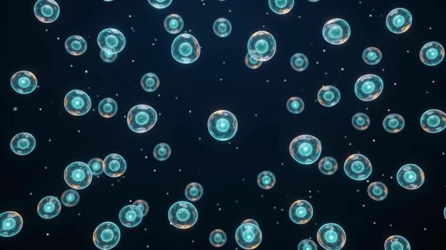 DNA strand animation unspirals into blooming cells, science and genetics concept