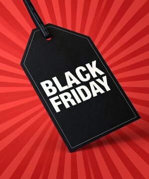 Black Friday sale web banner price tag shaped
