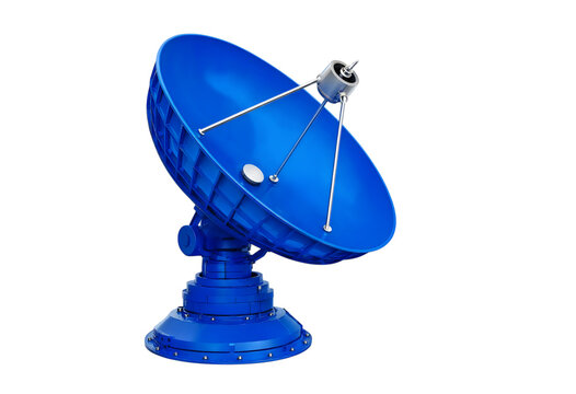 Blue satellite dish antenna for global communication