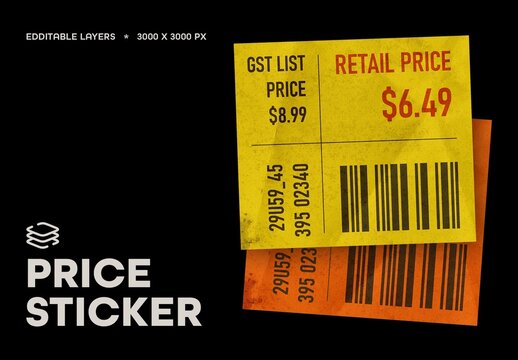 Vintage Price Sticker No 11 For Packaging And Branding Design