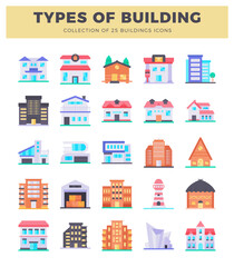 Fototapeta premium colorful flat building icons.