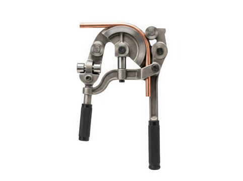 manual metal pipe bender tube bending hand tool isolated on transparent background