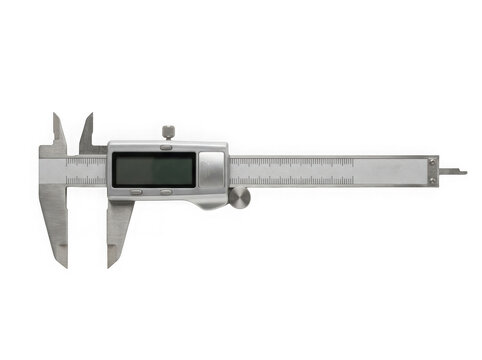 metal vernier caliper precision measurement instrument hand tool isolated on transparent background