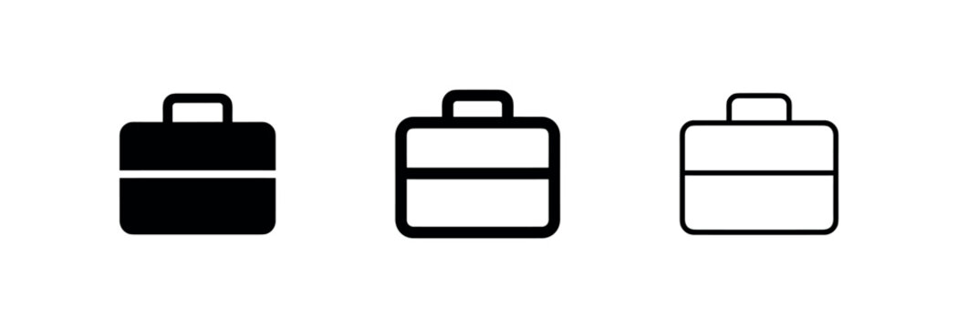 Briefcase icon vector set. Business bag or luggage symbol for professional and travel use.