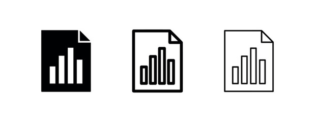 Obraz premium Financial Business Report and Data Document Icon Set
