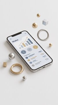 Modern Digital Wallet App Interface on Sleek Generic Smartphone