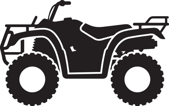 Print ATV quad bike black vector silhouette icon