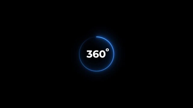 360 degree view icon animation, Icon 360&deg; animation with optional lama matte. Chroma key included. 360 degree view icon animation on a black background.