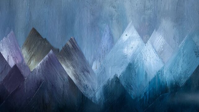 ?Abstract mountain painting with dynamic light transformation