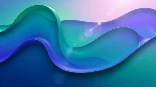 Abstract flowing waves with vibrant gradient colors and lens flares