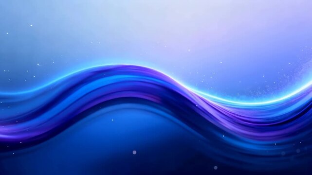 Abstract blue and purple wave animation with glowing particles against a gradient background
