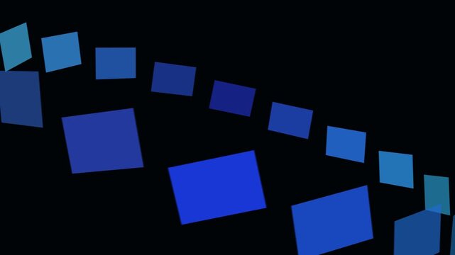 Dynamic Abstract Blue Squares Animation on Dark Background Modern Digital Technology Concept Loopable Motion Graphic Design Element for Business and Data Presentation