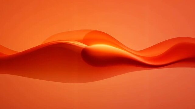 Abstract orange and red fluid waves flowing smoothly against warm gradient background