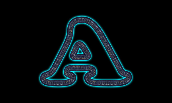 Vibrant Glowing Alphabet Letters with Neon Light Effect. neon sign of the alphabet