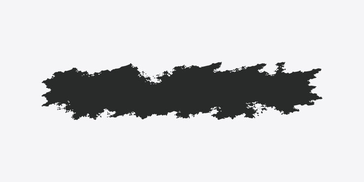 Black ink brush stroke vector element for artistic design and grunge texture backgrounds