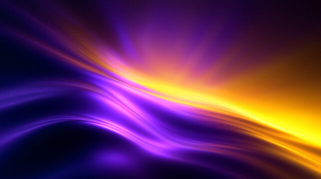 Abstract Purple and Gold Glowing Energy Wave Background
