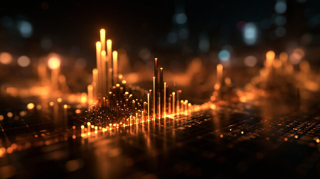 Futuristic Glowing Data Chart and Financial Analytics Concept