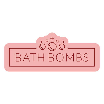 Bathroom label bath bombs flat