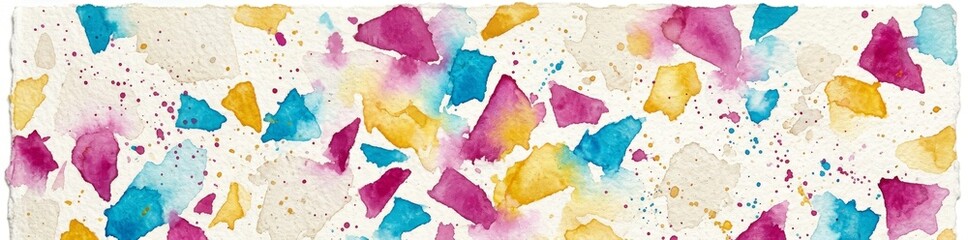 Fototapeta premium Abstract Colorful Watercolor Terrazzo Pattern on Textured Paper