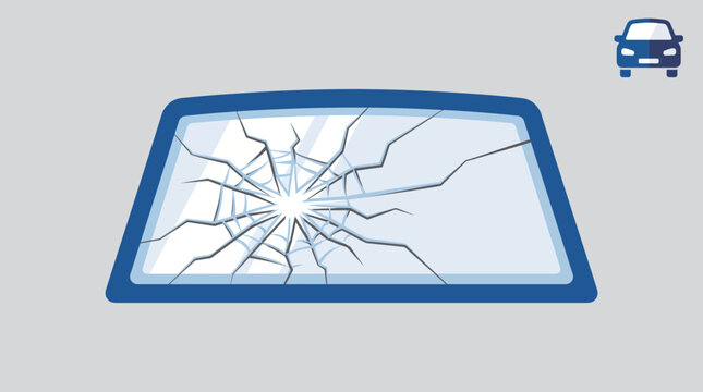 Car Windshield Crack Damage Illustration