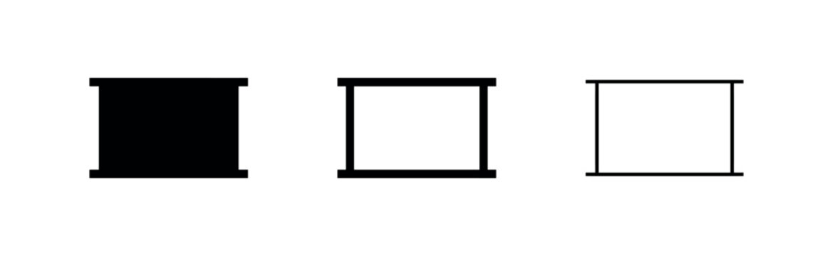 Vertical scrollbar or slider icon set. User interface adjustment and navigation element in vector.