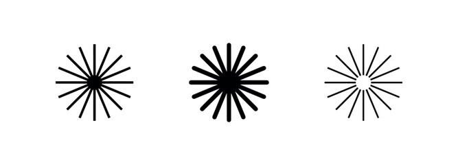 Obraz premium Burst and spark effect icon set for energy, excitement, and emphasis.