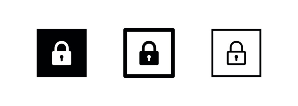 Padlock in Square Icon - Security, Privacy, and Locked Symbol