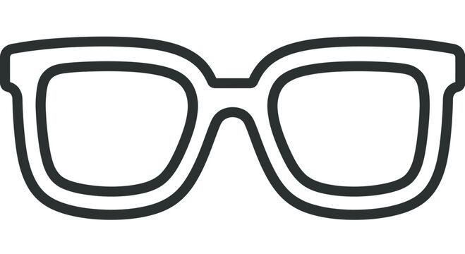 Black rimmed eyeglasses frame optical icon