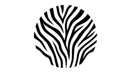 Naklejka premium Circular zebra stripe pattern with organic black lines.