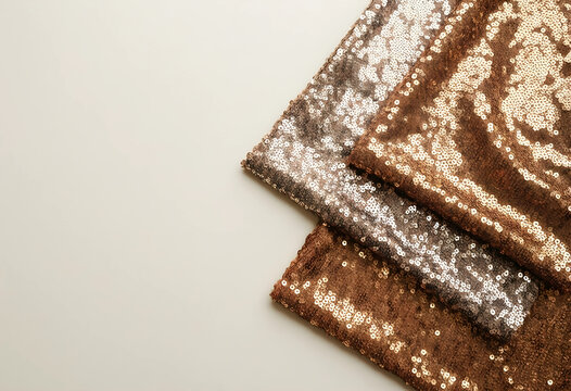 Luxury fashion and celebration concept, bronze and silver sequin fabric texture with elegant shimmer for festive holiday background and party design