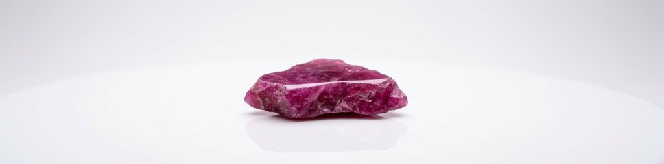 Obraz premium Raw Pink Gemstone Mineral Specimen Isolated on White Background