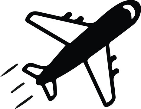 Airplane Takeoff Flight Vector Graphic Silhouette Travel Aviation Icon