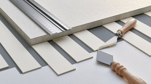 Acid-Free Spacer Cutting Workflow with Metal Ruler and Bone Folder on Museum Storage Table